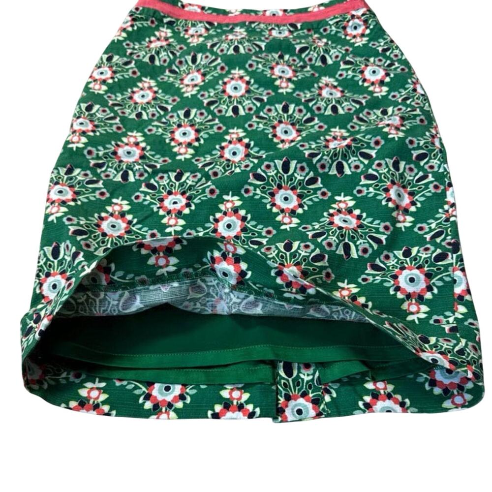Boden Richmond Pencil Skirt Emerald Green Pink Floral Geometric Knee Length - Picture 3 of 7